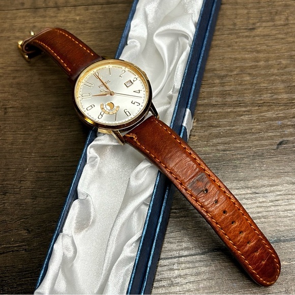 Fossil Vintage Muse ES3751 Silver Crystal Rose Gold PVD Date and Day Features - Picture 2 of 5